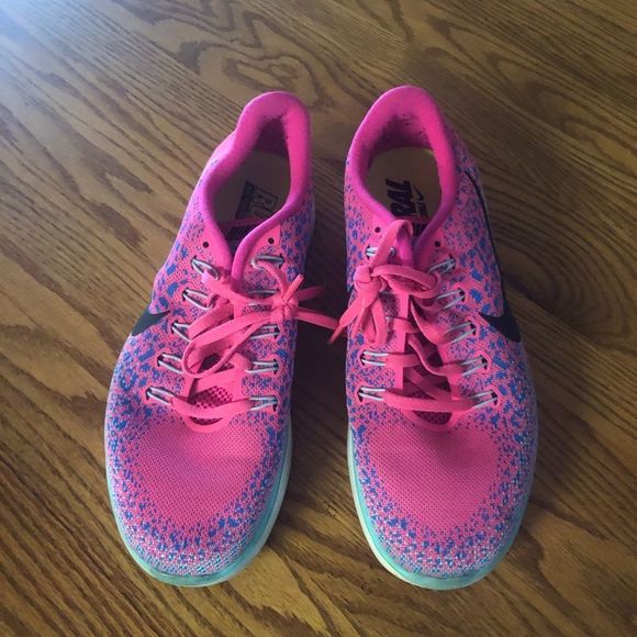Nike hot pink & teal cheetah Run Natural distance running shoe size 10 - Picture 3 of 5